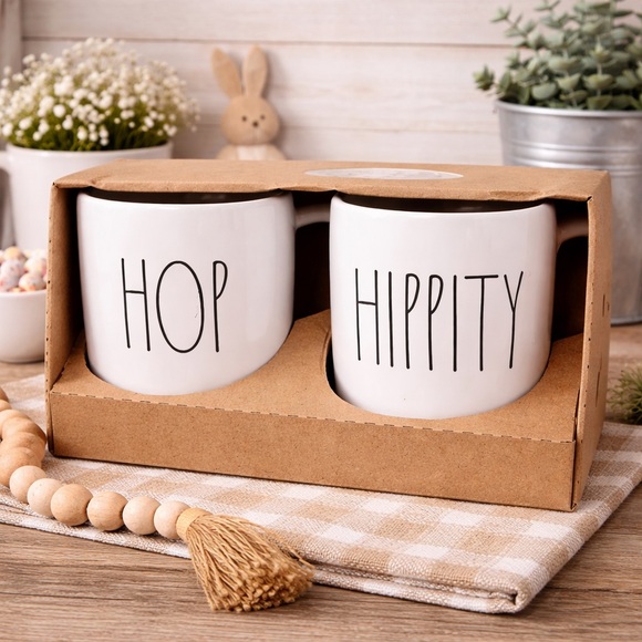 Rae Dunn Other - Rae Dunn Hippity &‎ Hop Ceramic Farmhouse Rustic Easter Holiday Mug Set